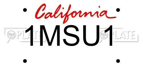 1MSU1 California License Plate