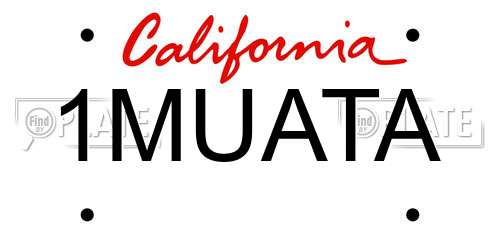 1MUATA California License Plate