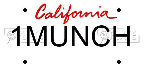 1MUNCH California License Plate