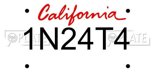 1N24T4 California License Plate