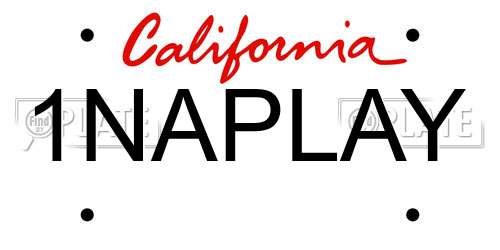 1NAPLAY California License Plate