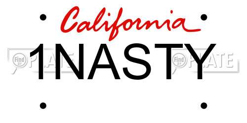 1NASTY California License Plate