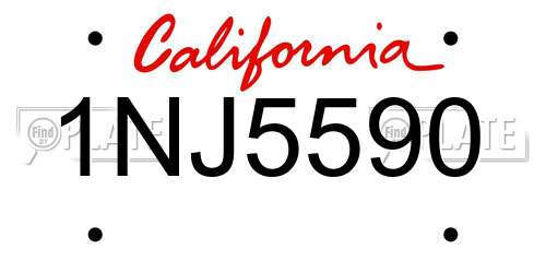 1NJ5590 California License Plate