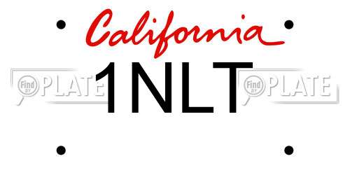 1NLT California License Plate