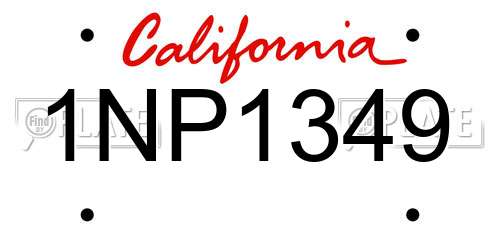 1NP1349 California License Plate