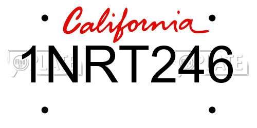 1NRT246 California License Plate