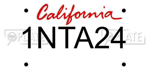 1NTA24 California License Plate