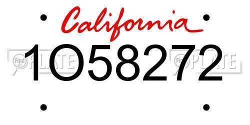 1O58272 California License Plate