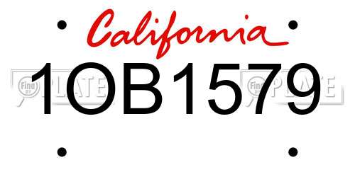 1OB1579 California License Plate