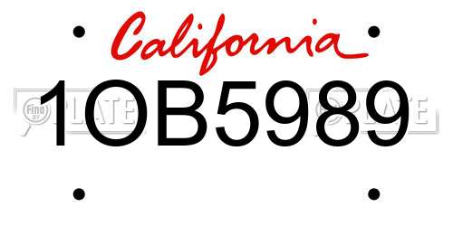 1OB5989 California License Plate