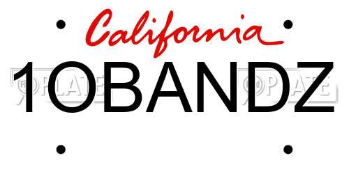 1OBANDZ California License Plate