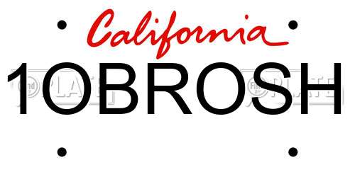 1OBROSH California License Plate
