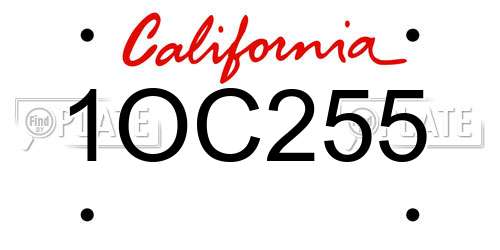 1OC255 California License Plate