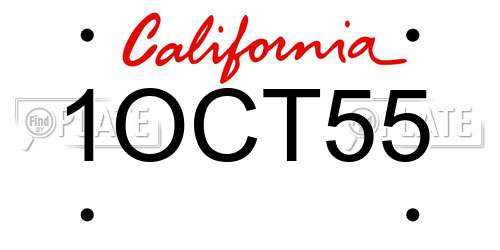 1OCT55 California License Plate