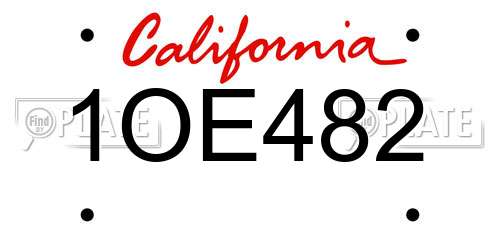 1OE482 California License Plate