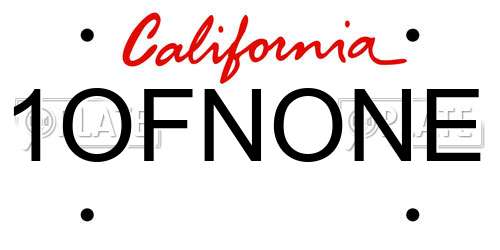 1OFNONE California License Plate