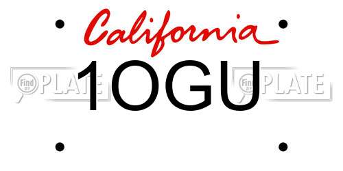 1OGU California License Plate
