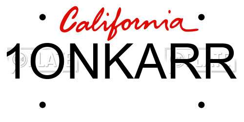 1ONKARR California License Plate