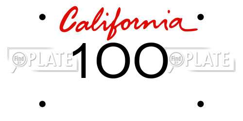 1OO California License Plate