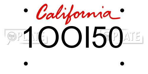 1OOI50 California License Plate