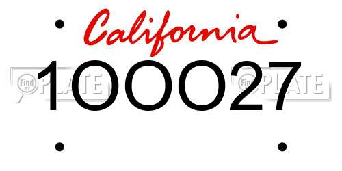 1OOO27 California License Plate