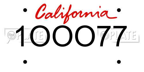 1OOO77 California License Plate