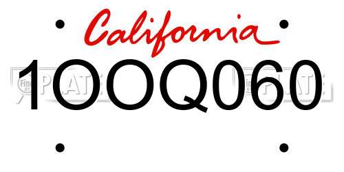 1OOQ060 California License Plate