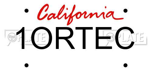 1ORTEC California License Plate