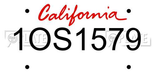1OS1579 California License Plate