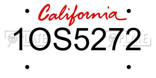 1OS5272 California License Plate
