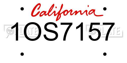 1OS7157 California License Plate