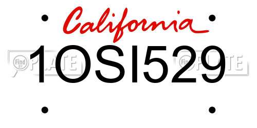 1OSI529 California License Plate