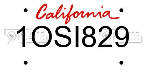 1OSI829 California License Plate