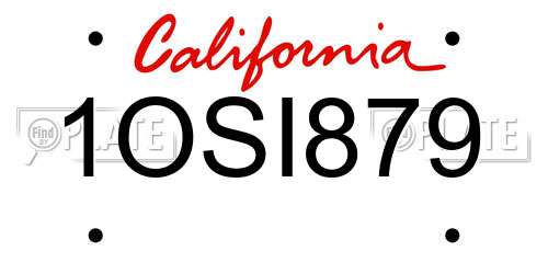 1OSI879 California License Plate