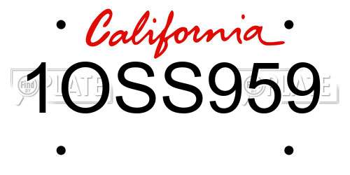 1OSS959 California License Plate