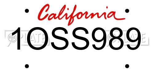 1OSS989 California License Plate