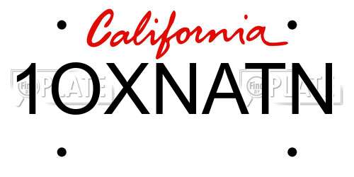 1OXNATN California License Plate