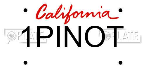 1PINOT California License Plate