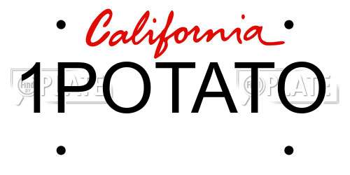 1POTATO California License Plate