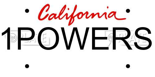 1POWERS California License Plate