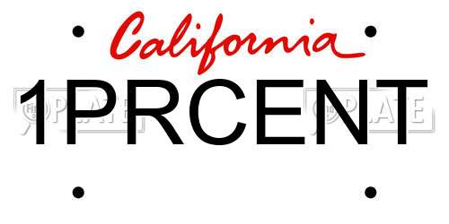 1PRCENT California License Plate