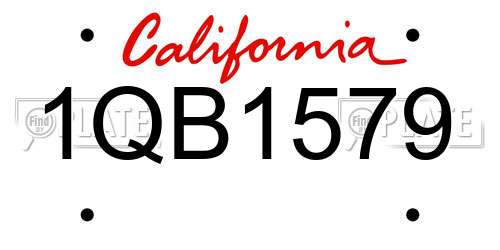 1QB1579 California License Plate