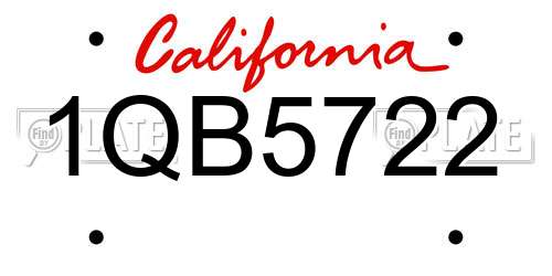 1QB5722 California License Plate