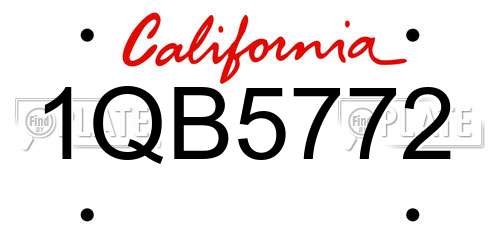 1QB5772 California License Plate