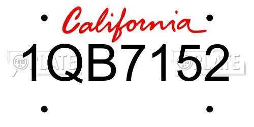 1QB7152 California License Plate