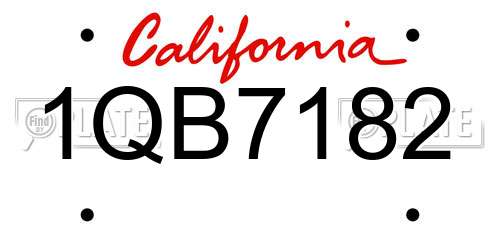 1QB7182 California License Plate
