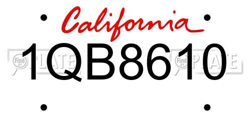 1QB8610 California License Plate