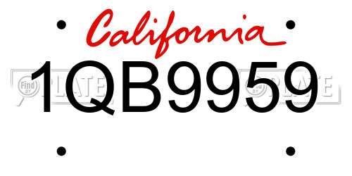 1QB9959 California License Plate