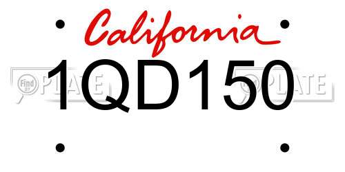 1QD150 California License Plate