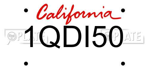 1QDI50 California License Plate